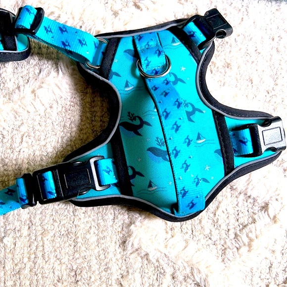 ‼️SOLD‼️NEW🐳 MORXIL TURQUOISE PADDED REFLECTIVE WHALE DOG HARNESS LEAD/LEASH SET - Picture 14 of 16